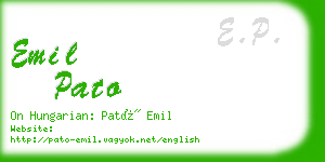 emil pato business card